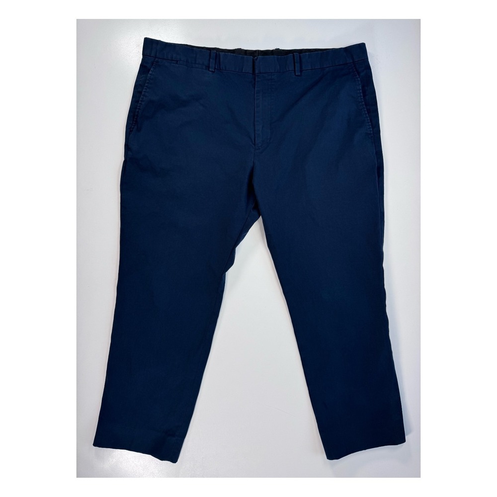 THEORY Chino Pants Mens 38x24 (Hemmed) Tapered Blue Cropped Flat Front Preppy